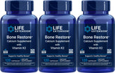 Life Extension frasco frontal del pack de Bone Restore mostrando etiqueta clara y beneficios