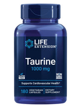 Life Extension botella frontal taurina 1000 mg mostrando etiqueta clara
