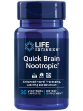 Life Extension frasco frontal con cápsulas, beneficio concentración rápida
