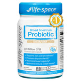 Life-Space envase frontal mostrando 60 cápsulas veganas y beneficio de dos meses