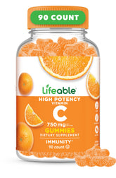 Lifeable frasco frontal con etiqueta clara y ventaja de 90 gomitas