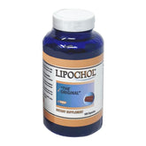 lipochol botella frontal mostrando etiqueta y 100 cápsulas, apoyo hepático visible