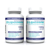 Lipozene frascos frontales pack Mega mostrando etiqueta y beneficio de saciedad