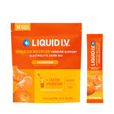 Liquid I.V. empaque frontal sabor Tangerine mostrando caja y marca clara