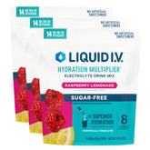 Liquid I.V. paquete frontal 42 sobres mostrando conveniencia y ahorro