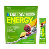 Liquid I.V. empaque frontal Fruit Punch mostrando práctico y portátil
