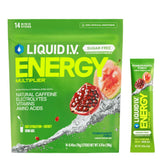 Liquid I.V. vista frontal del empaque mostrando sobres y sabor granada, ideal para hidratación