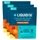 Liquid I.V. frente del empaque mostrando 48 sobres y conveniencia