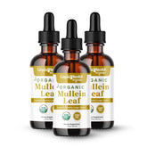 LIQUIDHEALTH envase frontal de mullein orgánico mostrando la etiqueta y beneficios