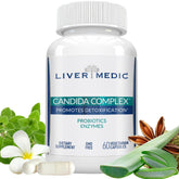 Liver Medic envase frontal mostrando fórmula y 60 cápsulas, ideal para equilibrio digestivo