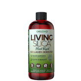 Living Silica botella frente mostrando etiqueta y beneficios visibles