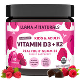 Llama Naturals frente del envase mostrando gomitas y beneficios