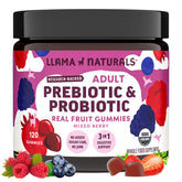 Llama Naturals frente del envase mostrando 120 gomitas - confianza en ingredientes
