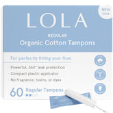 LOLA paquete frontal de 60 tampones ofreciendo protección natural