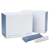 LOLA paquete frontal mostrando 32 tampones Super y beneficios ecológicos