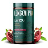Longevity Rx empaque frontal mostrando el producto y beneficios