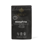 LongLiv Sleep Trio frente del envase mostrando 60 cápsulas y beneficios