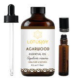 LOTUSJOY botella frontal de agarwood muestra pureza y presentación