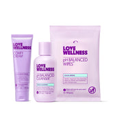 Love Wellness paquete externo del bundle muestra todos los productos y beneficios