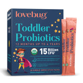 LOVEBUG envase frontal con 30 sobres, presenta formato práctico y dosis diaria