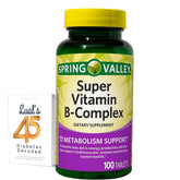 LUAL Spring Valley frasco frontal mostrando 100 tabletas y claridad de etiqueta