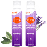 Lume paquete frontal del spray mostrando tamaño y diseño, claridad y beneficio práctico
