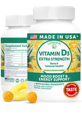 Lunakai envase frontal de Vitamin D3 2000 IU mostrando la etiqueta y beneficio práctico