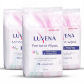 Luvena envase frontal que muestra pack triple y frescura