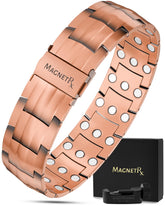 MagnetRX pulsera frente mostrando acabado de cobre y diseño robusto