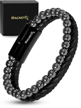 MagnetRX pulsera frontal mostrando cuentas y cierre, aspecto elegante