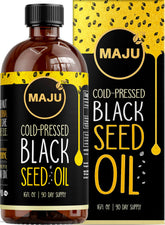 Maju Superfoods botella de vidrio frontal, conservación y pureza