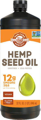 Manitoba Harvest envase frontal mostrando etiqueta y beneficio natural