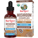 MARYRUTH'S envase frontal Mushroom Complex mostrando presentación vegana y sin alcohol