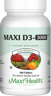 Maxi Health envase frontal mostrando 180 tabletas y dosis clara