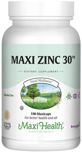 Maxi Health frasco frontal mostrando 100 cápsulas, conveniencia y potencia
