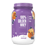 Maxler frente del envase mostrando marca y sabor blueberry muffin
