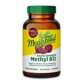 MegaFood frasco frontal mostrando 90 cápsulas y datos clave, aporta tranquilidad