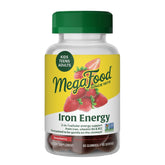 MegaFood envase frontal de gominolas hiero, fácil identificación y uso