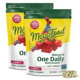 MegaFood envase frontal mostrando la presentación 2x30 y beneficio práctico