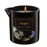 MELONY vela frontal en envase elegante, presenta uso aromaterapia y masaje