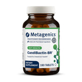 Metagenics CandiBactin‑BR frente del envase mostrando la presentación de 180 tabletas y confiabilidad