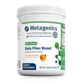 Metagenics envase frontal mostrando Daily Fiber Boost y beneficio de fibra