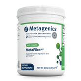Metagenics MetaFiber envase frontal mostrando la marca y beneficio de fibra