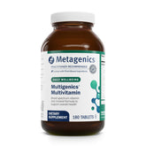Metagenics Multigenics envase frontal mostrando beneficios clave