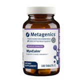 Metagenics MyoCalm vista frontal del envase mostrando la presentación y beneficios