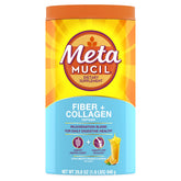 Metamucil frente del envase mostrando 90 dosis y sabor naranja, práctico