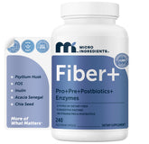 Micro Ingredients frasco frontal Fiber+ mostrando diseño y cantidad
