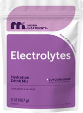 Micro Ingredients frente del empaque mostrando 2 lb y sabor concord grape