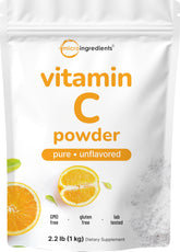 Micro Ingredients paquete frontal mostrando tamaño y sin aditivos