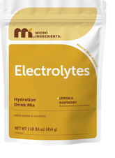 Micro Ingredients frente del envase mostrando tamaño y sabor limón frambuesa